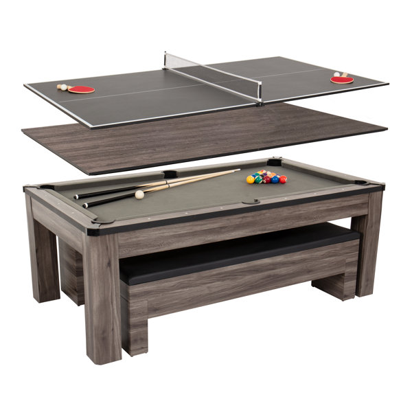 American Legend Hampton 7' 3in1 Combination Table Includes Billiards, Table Tennis, & Dining